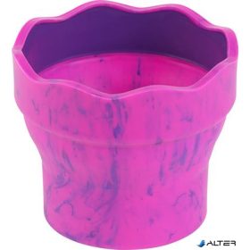   Ecsettál, műanyag, FABER-CASTELL 'Click&Go', rózsaszín