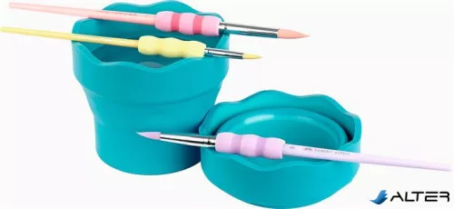 Ecsettál, műanyag, FABER-CASTELL "Click&Go", türkiz