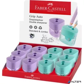   Hegyező display, kétlyukú, FABER-CASTELL, "Grip Auto", vegyes pasztell színek