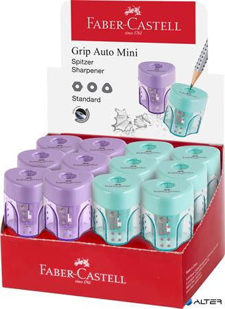 Hegyező display, egylyukú, tartályos FABER-CASTELL "GRIP Auto Mini", vegyes pasztell színek