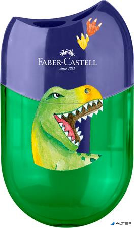 Hegyező display, kétlyukú, tartályos,  FABER-CASTELL, dinoszaurusz