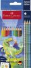Színes ceruza készlet, háromszögletű, FABER-CASTELL "Grip Dinoszaurusz" 10+3 különböző szín