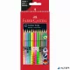 Színes ceruza készlet, háromszögletű, FABER-CASTELL "Colour Grip", 12 különböző szín