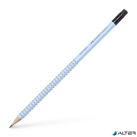 Grafitceruza, B, háromszögletű, radírral, FABER-CASTELL "Grip 2001", égkék