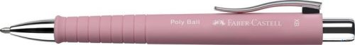 Golyóstoll, 0,7 mm,  nyomógombos, FABER-CASTELL 'Poly Ball', rózsaszín
