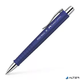   Golyóstoll, 0,5 mm, nyomógombos, kék tolltest, FABER-CASTELL "Poly Ball", kék