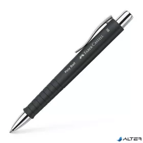   Golyóstoll, 1 mm, XB, nyomógombos, feketek tolltest, FABER-CASTELL "Poly Ball", kék