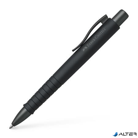 Golyóstoll, 0,7 mm, nyomógombos tolltest, fekete tolltest, FABER-CASTELL "Poly Ball Urban", kék