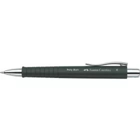   Golyóstoll, 0,7 mm, nyomógombos fekete tolltest, FABER-CASTELL "Poly Ball", kék
