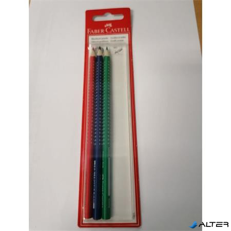 Színes ceruza készlet, háromszögletű, FABER-CASTELL "Grip 2001", 3 különböző szín
