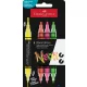 Dekormarker készlet, 1,0/3,0 mm, kétvégű, akril, FABER-CASTELL 'Shake&Paint', 4 különböző neon szín