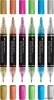 Dekormarker készlet, 1,0/3,0 mm, kétvégű, akril, FABER-CASTELL "Shake&Paint", 6 különböző metál szín