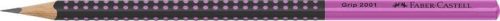 Grafitceruza, HB, háromszögletű, FABER-CASTELL 'Grip 2001', fekete,rózsaszín