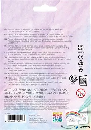 Filctoll készlet, FABER-CASTELL 'Unikornis' 10 különböző szín + 3 csillámos