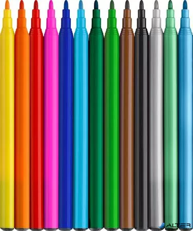 Filctoll készlet, FABER-CASTELL 'Dinoszaurusz' 10 különböző szín + 3 metál