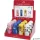 Hegyező, egylyukú, tartályos, radírral, display, FABER-CASTELL "Faces", vegyes minták