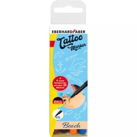   Tetováló marker készlet, sablonnal, EBERHARD FABER "Beach", 4 különböző szín