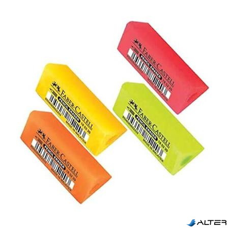 Radír, háromszögletű, FABER-CASTELL, 2 db vegyes neon színek