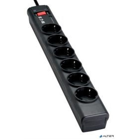   Elosztó, 6 aljzat, túlfeszültségvédő elosztó, EATON "Protection Strip"