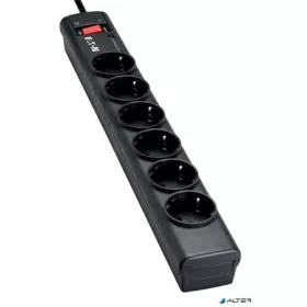   Elosztó, 6 aljzat, túlfeszültségvédő elosztó, EATON "Protection Strip"