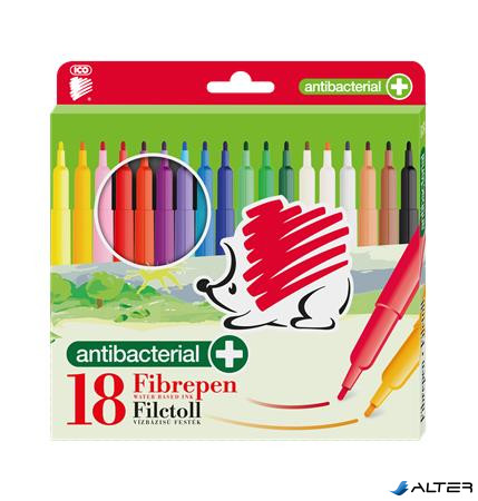 Filctoll készlet, 1 mm, antibakteriális, ICO "Süni 300", 18 különböző szín