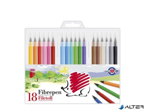 Filctoll készlet, 1 mm, ICO "Süni 300", 18 különböző szín