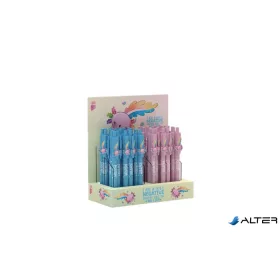   Golyóstoll display, 0,8 mm, nyomógombos, vegyes, ICO "Axolotl", kék