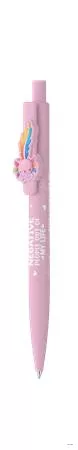 Golyóstoll, 0,8 mm, nyomógombos, rózsaszín tolltest, ICO "Axolotl", kék