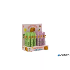  Golyóstoll display, 0,8 mm, nyomógombos, vegyes, ICO "Capybara", kék