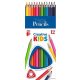 Színes ceruza készlet, háromszögletű, ICO 'Creative kids', 12 különböző szín