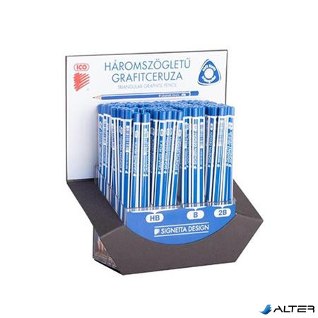 Grafitceruza display, háromszögletű, HB,B,2B, ICO 'Signetta'