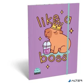 Gumis mappa, karton, A4, LIZZYSULI, Lollipop Capibara