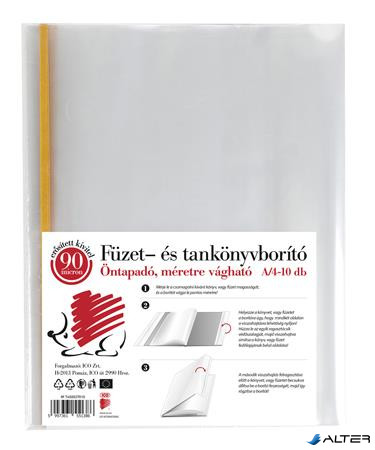 Könyvborító, A4, 90 mikron, víztiszta, öntapadó csíkkal, ICO "Süni"