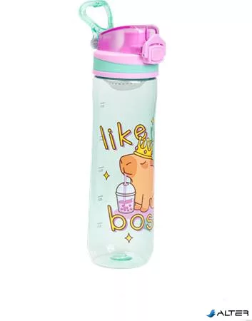 Kulacs, 600 ml, LIZZYSULI, Lollipop Capybara, zöld-lila