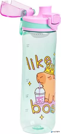 Kulacs, 600 ml, LIZZYSULI, Lollipop Capybara, zöld-lila