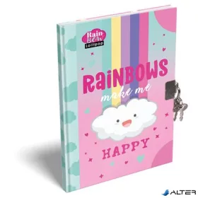   Emlékkönyv, lakattal, A5, keményfedeles, LIZZYSULI, "Lollipop Rainbow"