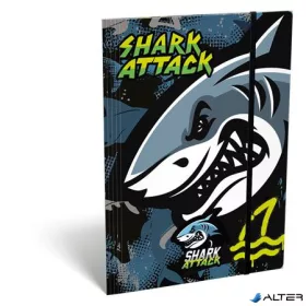 Gumis mappa, karton, A4, LIZZYSULI, "Shark Attack"