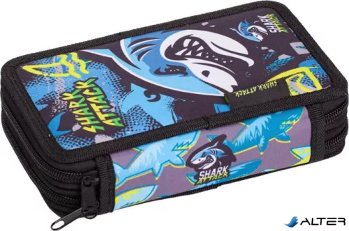 Tolltartó, 2 emeletes, cipzáras, LIZZYSULI, "Shark Attack"