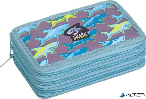 Tolltartó, 3 emeletes, cipzáras, LIZZYSULI, "Shark Attack"