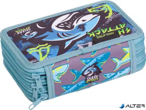 Tolltartó, 3 emeletes, cipzáras, LIZZYSULI, "Shark Attack"