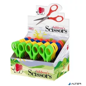   Olló display, iskolai, hegyes, 13,5 cm, ICO "Süni", vegyes szín