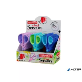   Olló display, iskolai, hegyes, 13 cm, ICO "Süni", vegyes szín