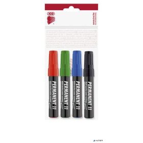   Alkoholos marker készlet, 1-3 mm, kúpos, ICO "Permanent 11", 4 különböző szín