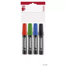   Alkoholos marker készlet, 1-3 mm, kúpos, ICO 'Permanent 11', 4 különböző szín