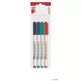   Tábla- és flipchart marker készlet, 1-1,5 mm, kúpos, ICO "Slim M", 4 különböző szín