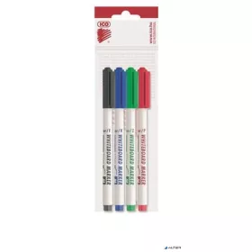   Tábla- és flipchart marker készlet, 1-1,5 mm, kúpos, ICO "Slim M", 4 különböző szín