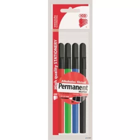   Alkoholos marker készlet, OHP, 1 mm, M, ICO, 4 különböző szín