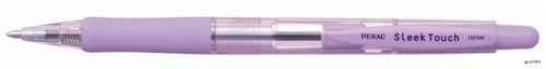 Golyóstoll, 0,7 mm, nyomógombos, lila tolltest, PENAC 'SleekTouch', kék