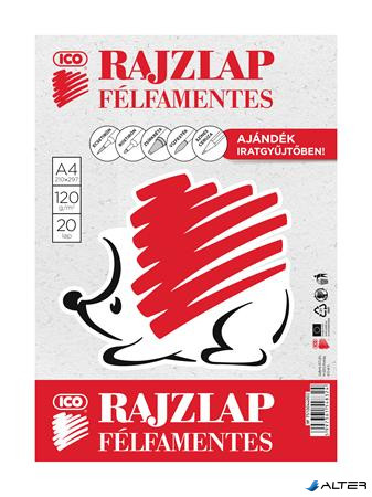 Rajzlap, félfamentes, A4, 120 g/m2, ICO "Süni"