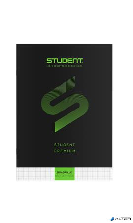 Füzet, tűzött, A4, kockás, 32 lap, ICO "Student Premium", "87-32", fekete